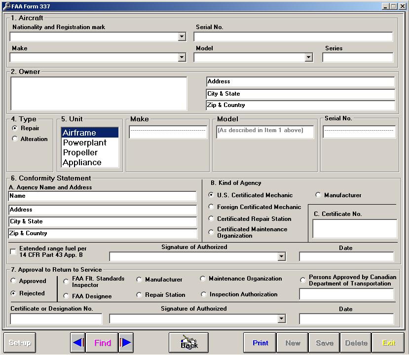 Form 337 for Windows