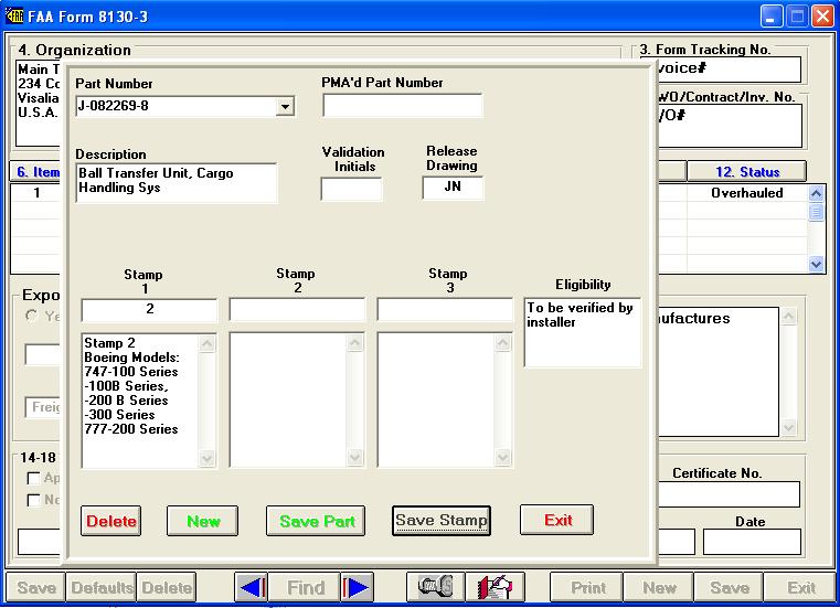 Optional FAA Form 8130-3 Airworthiness Approval Tag for FAA PMA Products